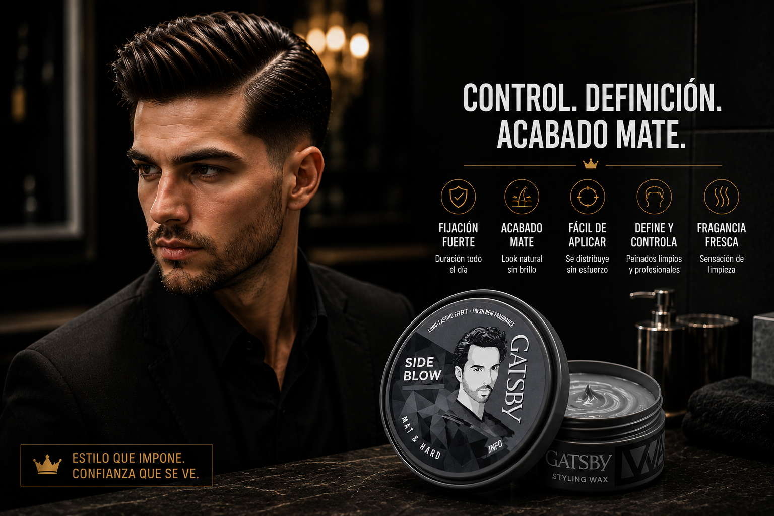 Gatsby Mat & Hard 80g | Cera Mate de Fijación Fuerte