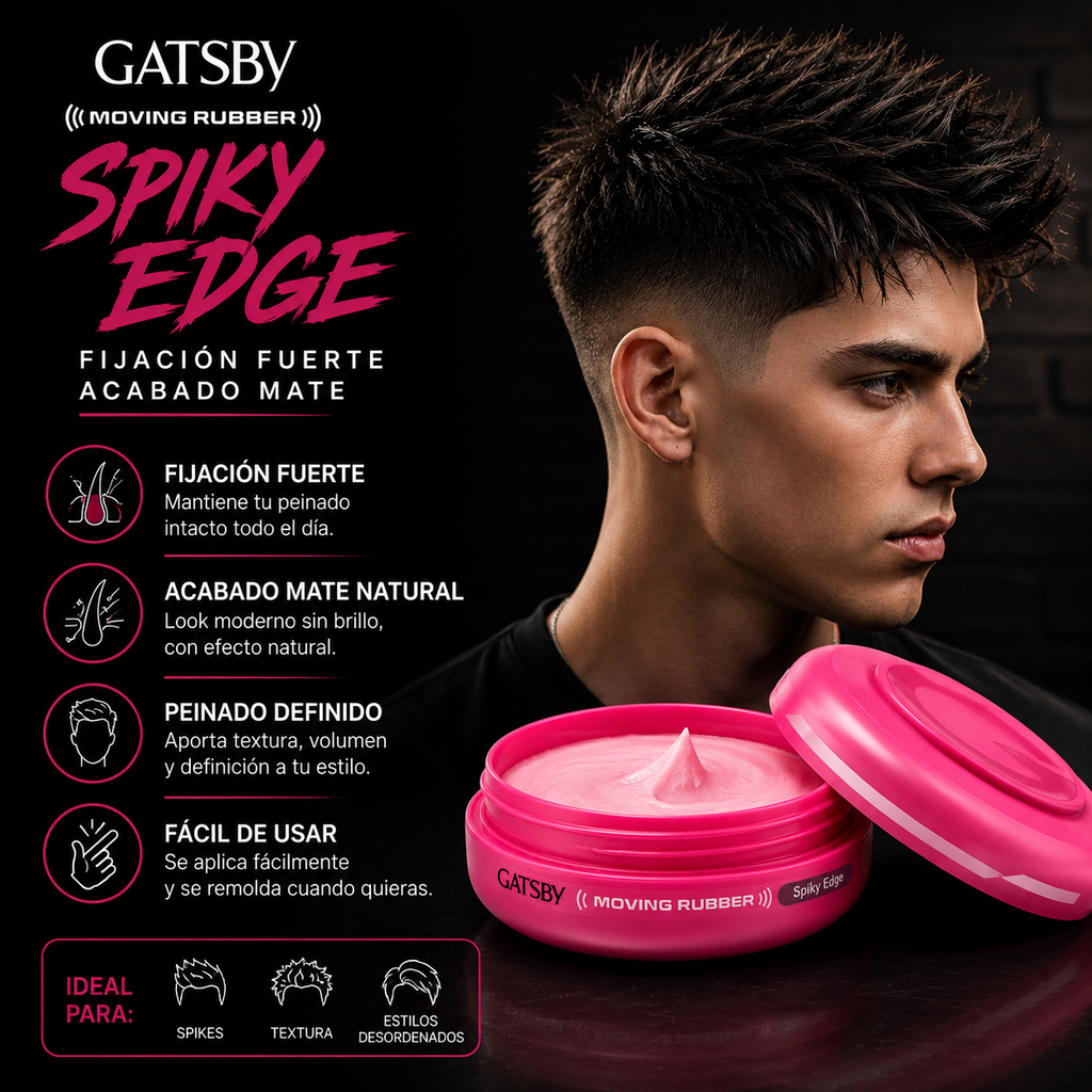 Cera Para Cabello Gatsby Spiky Edge Mate Fijación Fuerte 80g