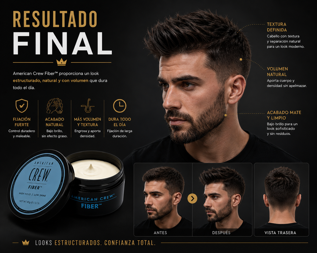 American Crew Fiber 85g | Cera Mate para Hombre