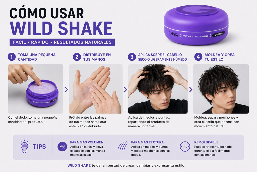 Gatsby Wild Shake Moving Rubber 80g | Cera Flexible