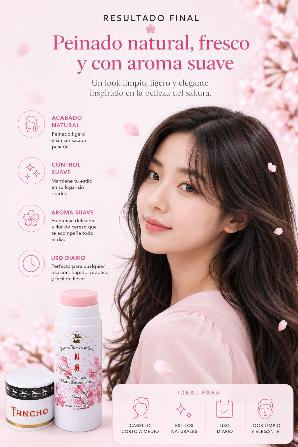 Gatsby Tancho Sakura 100g | Stick Capilar Aroma Suave
