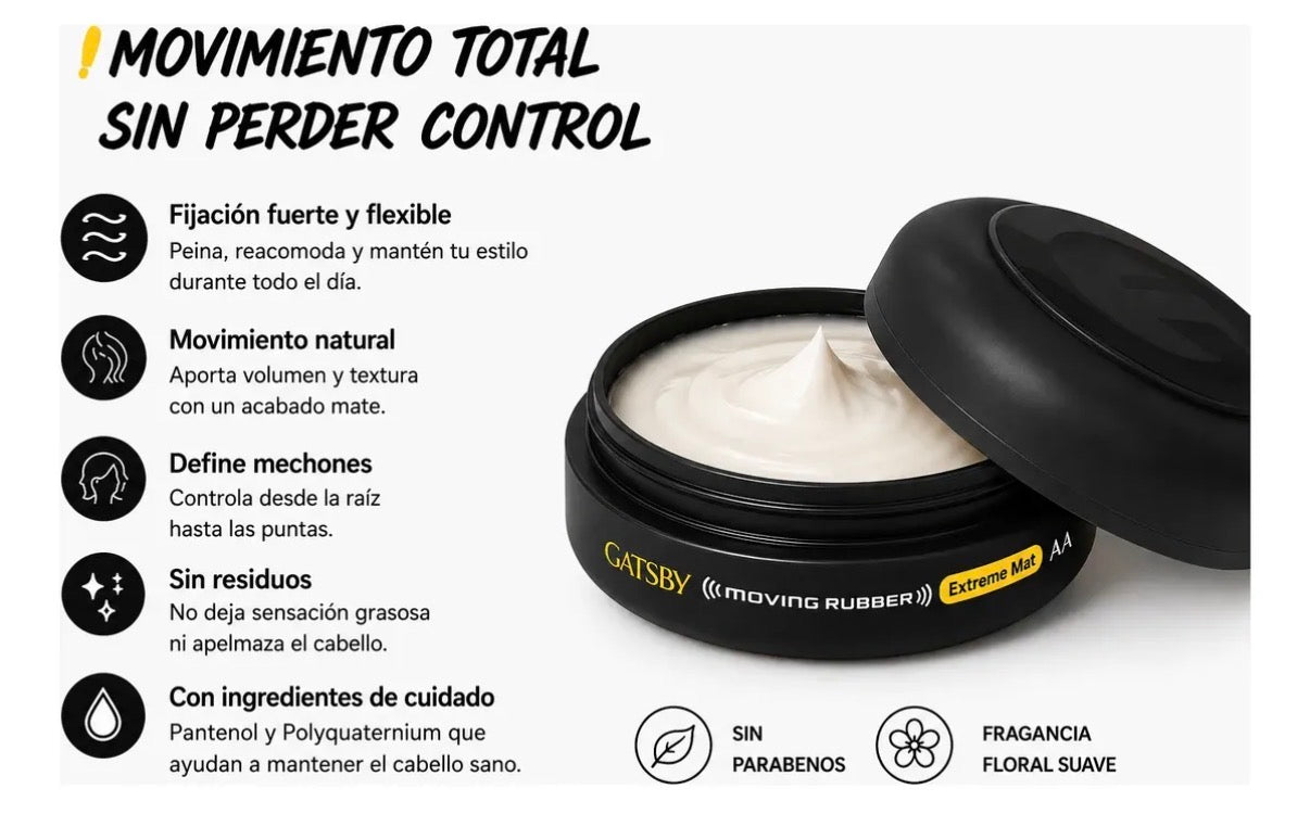 Cera Cabello Gatsby Extreme Mat Fijación Fuerte Mate 80g